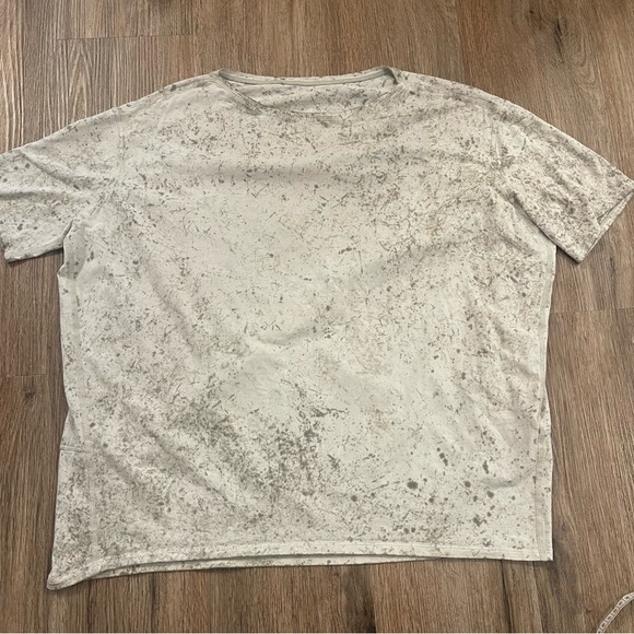 Lululemon All Yours Women’s 18 Grey White Tie Dye Short Sleeve Activewear Top - Picture 1 of 6